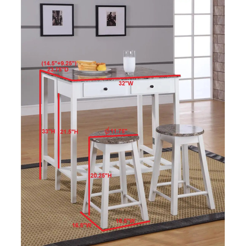 Table basse et 2 tabourets Chantry Heitmann