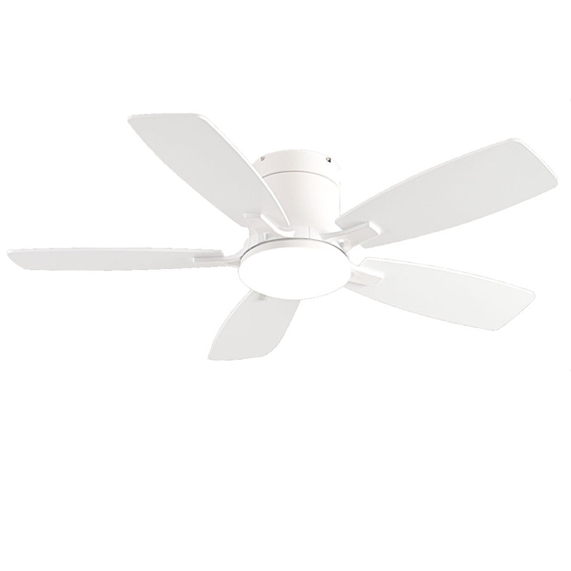 42 inch Low Profile Ceiling Fan with Light and Remote Control, White, White