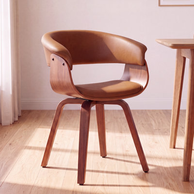 Upholstered Dining Chairs with Wooden Legs
