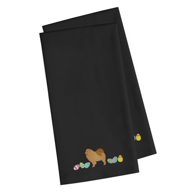 Serviette de cuisine à broderie chow chow