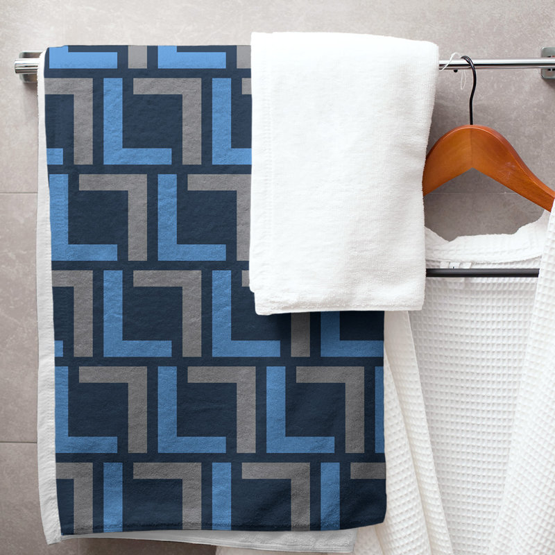 Serviette de bain, Navy/Blue/Silver