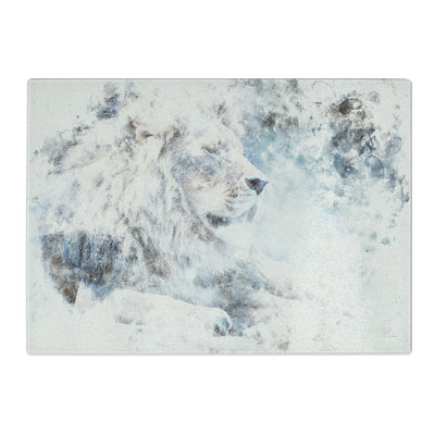 Tempered Glass Beautiful Lion Chopping Board