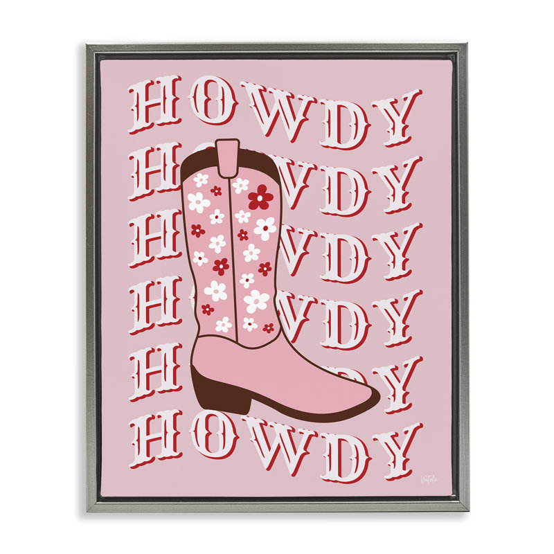Art mural sur toile flottant Howdy, H 31 po x l 25 po, Cadre flottant gris lustré