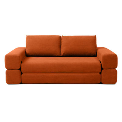 Sofa Bed with Rectangle Pillow and Cushions, Convertible Chair, Floor Couch and Sleeping Mattress, Folding High-Density Foam Sleeper Lounge Couch for Bedroom