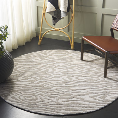 Tapis gris / ivoire / beige en laine / coton touffeté à la main Kristal