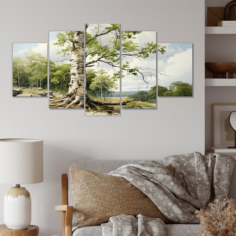 Birch Tree Forest Essence II - Tree Multipanel, art mural