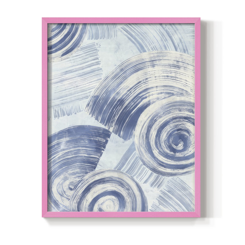 «Blue Nautilus Patterns II», reproduction encadrée - bois massif, H 11 po x l 9 po, Rose