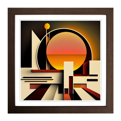 Art Deco Sunset Suprematism - Framed Print