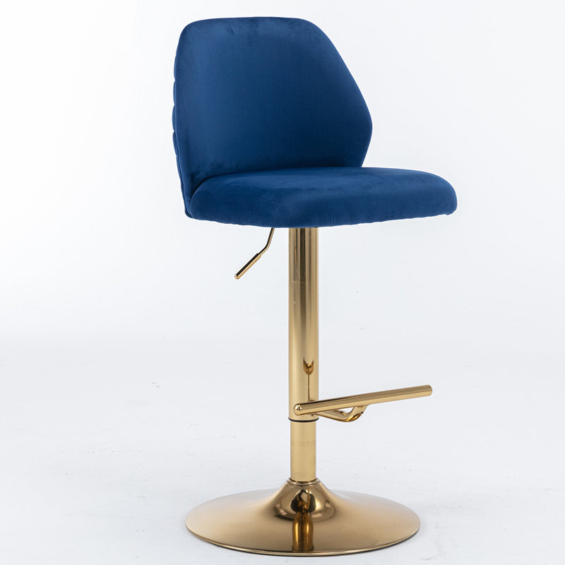 Tabouret de bar rotatif 2 pièces Janney, Bleu
