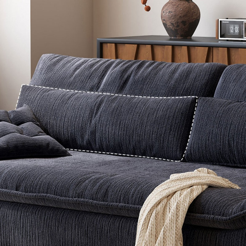 Canapé-lit deux places en chenille bleu foncé, 30.71"H*86.61"W*38.19"D