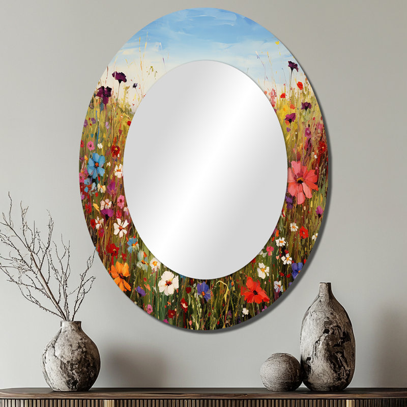 Manderly - Floral Metal Mirror, 40" x 30"