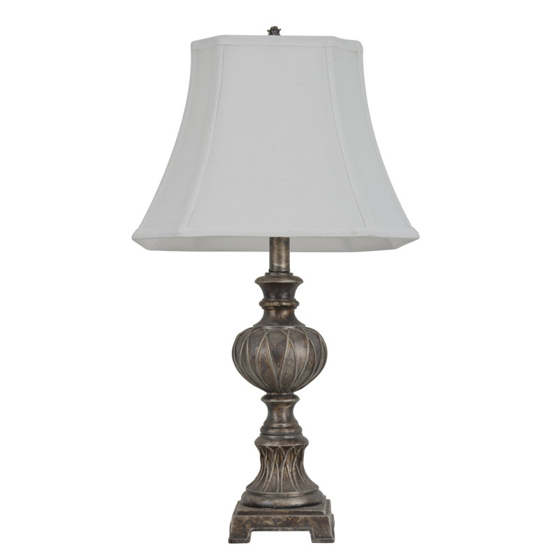 Aranda Resin Table Lamp, Coffee Silvertone