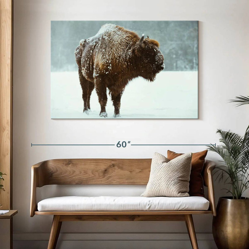 Brampt Snow Bison, 32" H x 48" W