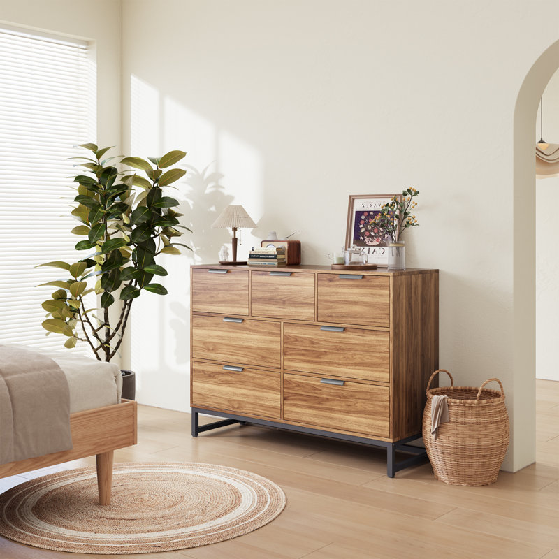 Commode double 7 tiroirs 47,24 po Deaijah