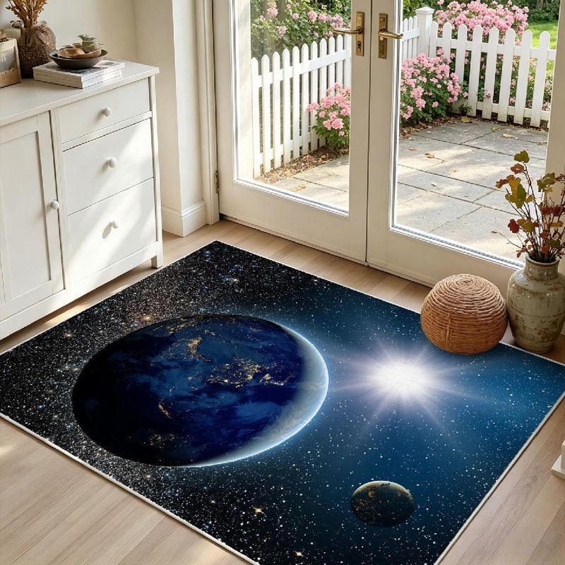 Tapis lavable transparent lavable à la machine Sunrise, Rectangle 39 po x 63 po