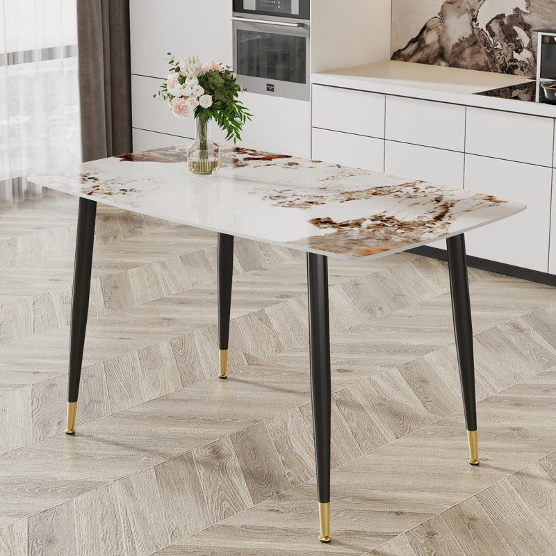 Table de salle à manger Shand, Noir, H 30 po x L 50 po x l 30 po