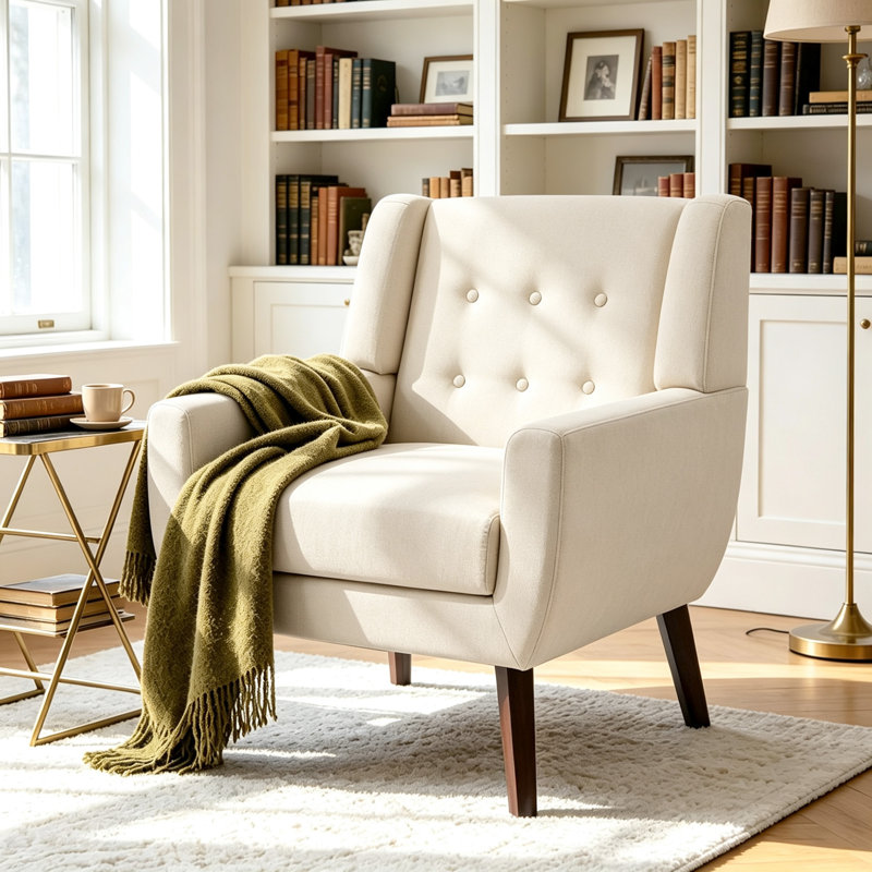 Fauteuil Jaqueze, Mélange de lin blanc performance