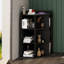 Bibliothèque d'angle moderne avec station de charge - armoire d'angle en bois peu encombrante pour les petits espaces, la salle de jeux et le salon-492200041