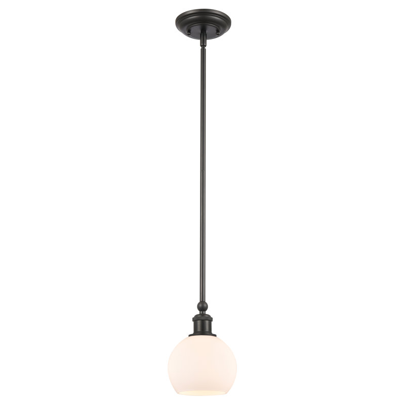 Luminaire suspendu sphère 1 lumière, H 7,88 po x l 6 po x P 6 po, Blanc mat
