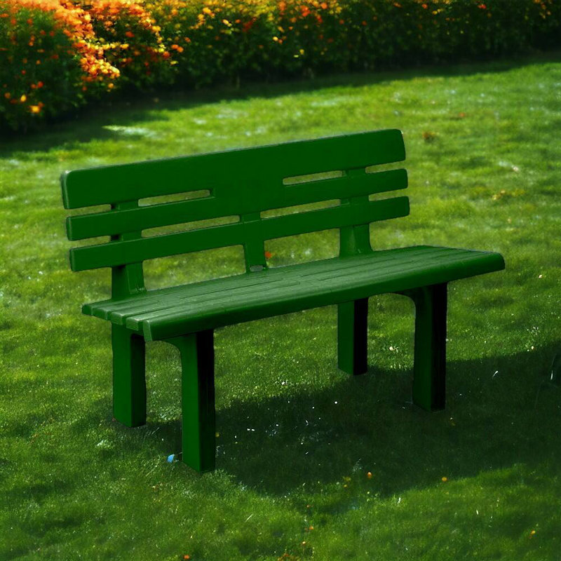 Izabella Plastic Outdoor Bench, Green