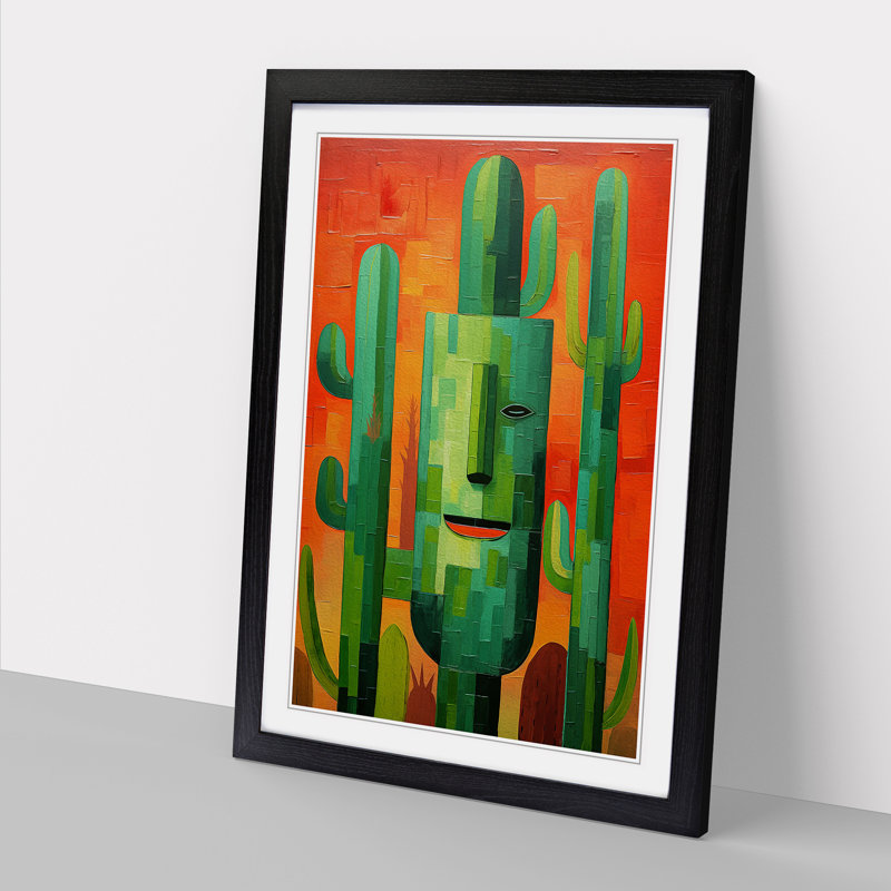 Cactus Cubism - Framed Print, Black Framed, 34cm H x 25cm W x 2cm D