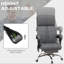 Fauteuil d'ordinateur en cuir PU avec 4 massages, hauteur réglable, inclinable chauffante, roues pivotantes, bureau de massage gris à 4 vibrations, gris, pour tout confort