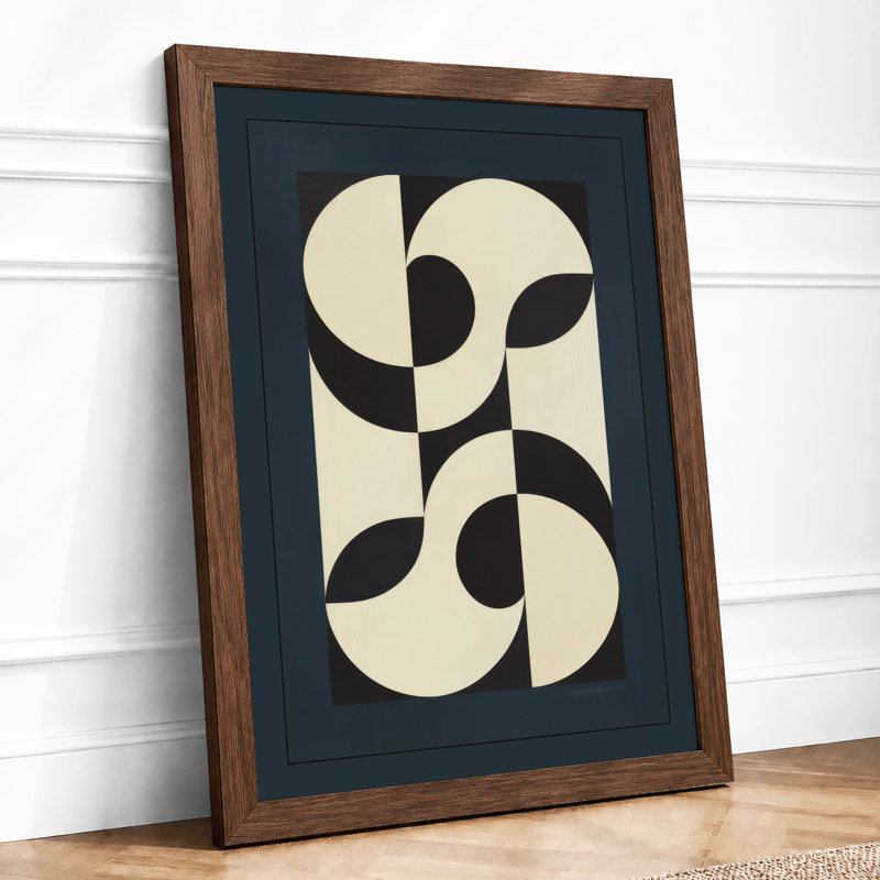 Symmetry in Grey Minimalist - Framed Print, A3 - 42.0 x 29.7 cm, Walnut