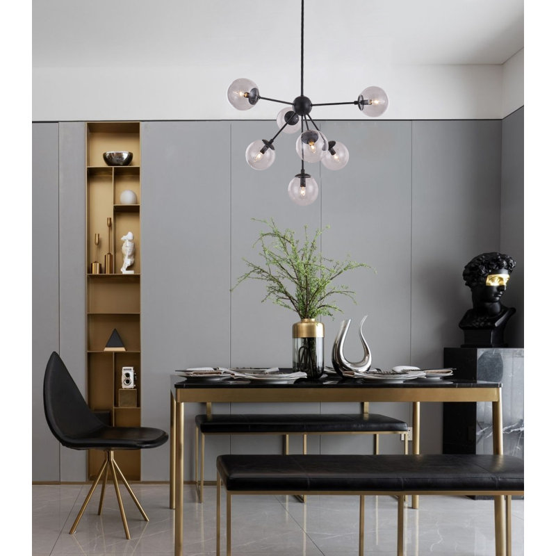 Lustre spoutnik noir 6 lumières Cofer