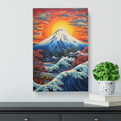 Mount Fuji Hard Edge - Wrapped Canvas