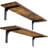 Long Wall Shelves – Set Of 2 With Sturdy Metal Brackets, Rustic Brown