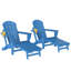 Ensemble de 2 chaises pliantes Adirondack, chaise de foyer en PEHD avec porte-gobelet, bleu-1860041802