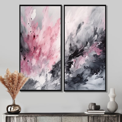 «Evolving In Pink Grey», art mural rose
