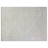 Velvet hand-knotted Silk Ivory/Silver Area Rug