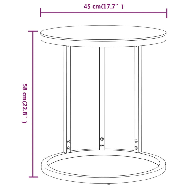 Slayden Glass Top Frame End Table, White