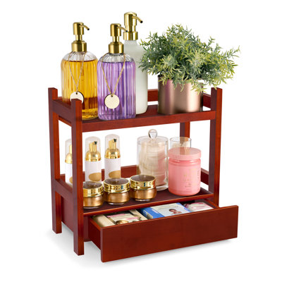 Sorbus 2-Tier Bamboo Kitchen Organizer with Drawer