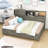 3 Drawers Wooden Daybed with Pushable Shelf, USB & Socket Charging Station-402812618-402812617
