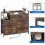 Commode moderne à 9 tiroirs avec station de charge Commode pour chambre à coucher Organisateur de commode robuste avec cordon d'alimentation Capacité de charge de 100 lb pour le dortoir du salon de la chambre à coucher-1263846720