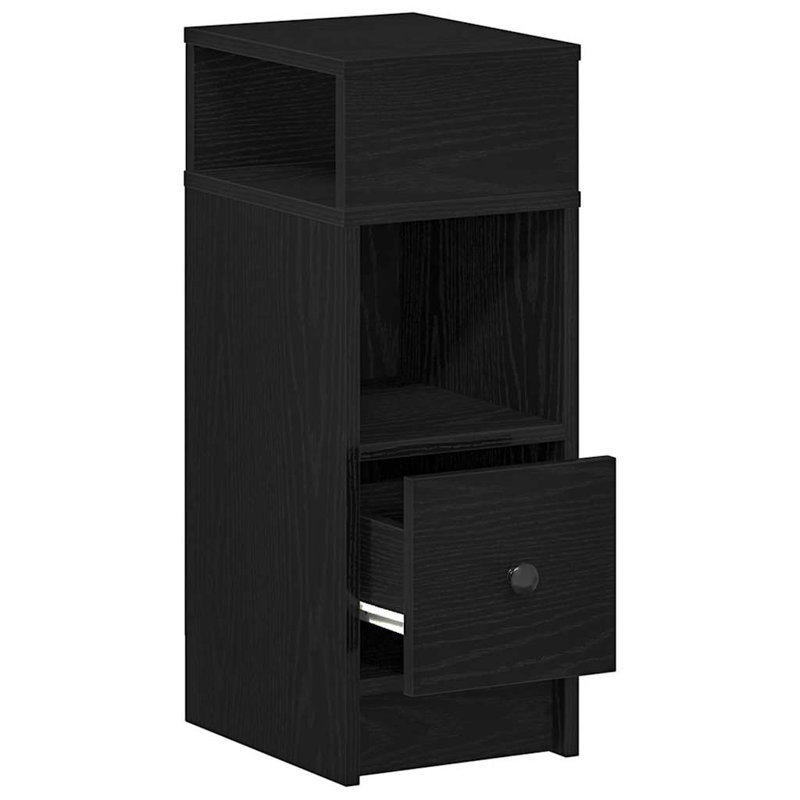 Rozario 25 cm W Bedside Table, Black, 1