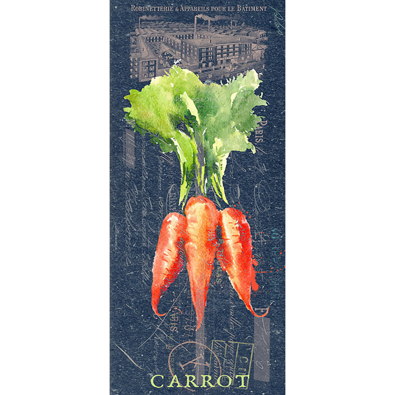 Carrots By Brandi Fitzgerald 36X16 Digital Art Reproduction Art Print POD, Wrapped Canvas, 18" H x 8" W x 1.5" D