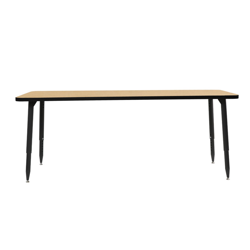 Table d'activité rectangulaire 24 x 48 avec pieds fuselés réglables Adapte, 30 po x 72 po, Noir / érable