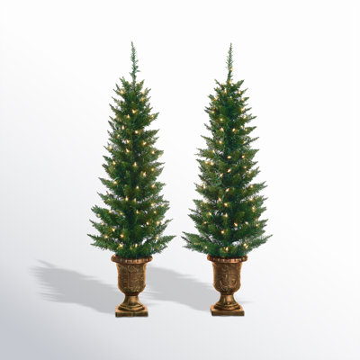 Hadijatou Lighted Artificial Pine Christmas Tree