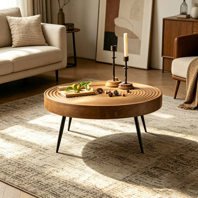 Tree 31in. Round Natural Wood Coffee Table