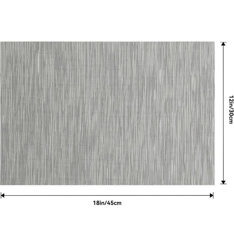 Ensemble de 4 napperons en PVC tissé résistant à la chaleur et antidérapant, Argent