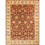 Agra Hand Knotted Wool Oriental Area Rug in Red / Ivory