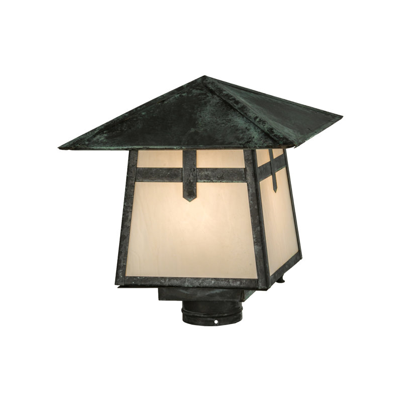 Tête de lanterne câblée 1 lumière H 18 po Stillwater Craftsman Verdigris