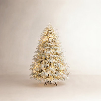 Frosted 7.5' Pre-Lit Pine Christmas Tree