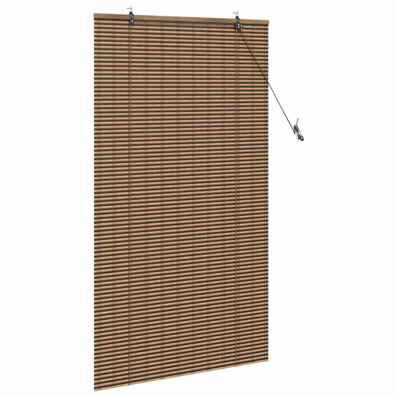 Vidaxl Window Blind With Curtains Manual Brown Bamboo, 160cm L x 90cm W