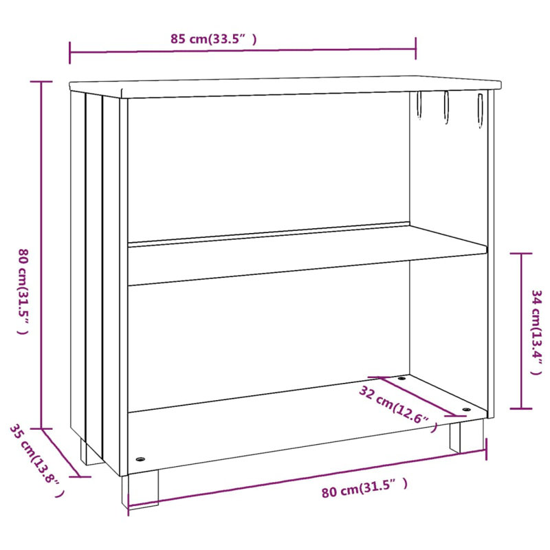 Lanishia 80cm H x 85cm W Bookcase, Honey Brown