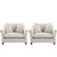 Fauteuil d'appoint rembourré 2 pièces en chenille avec 2 coussins et housse amovible-1405970011