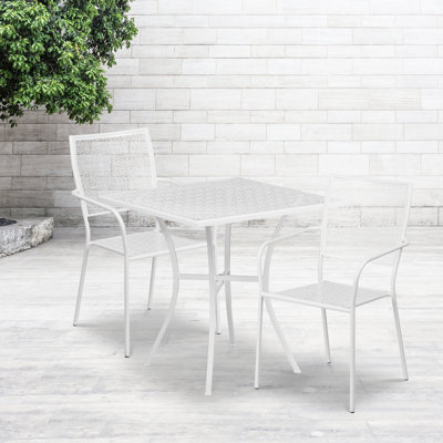 Chanea 2-Person 28" W Steel Square Bistro Set